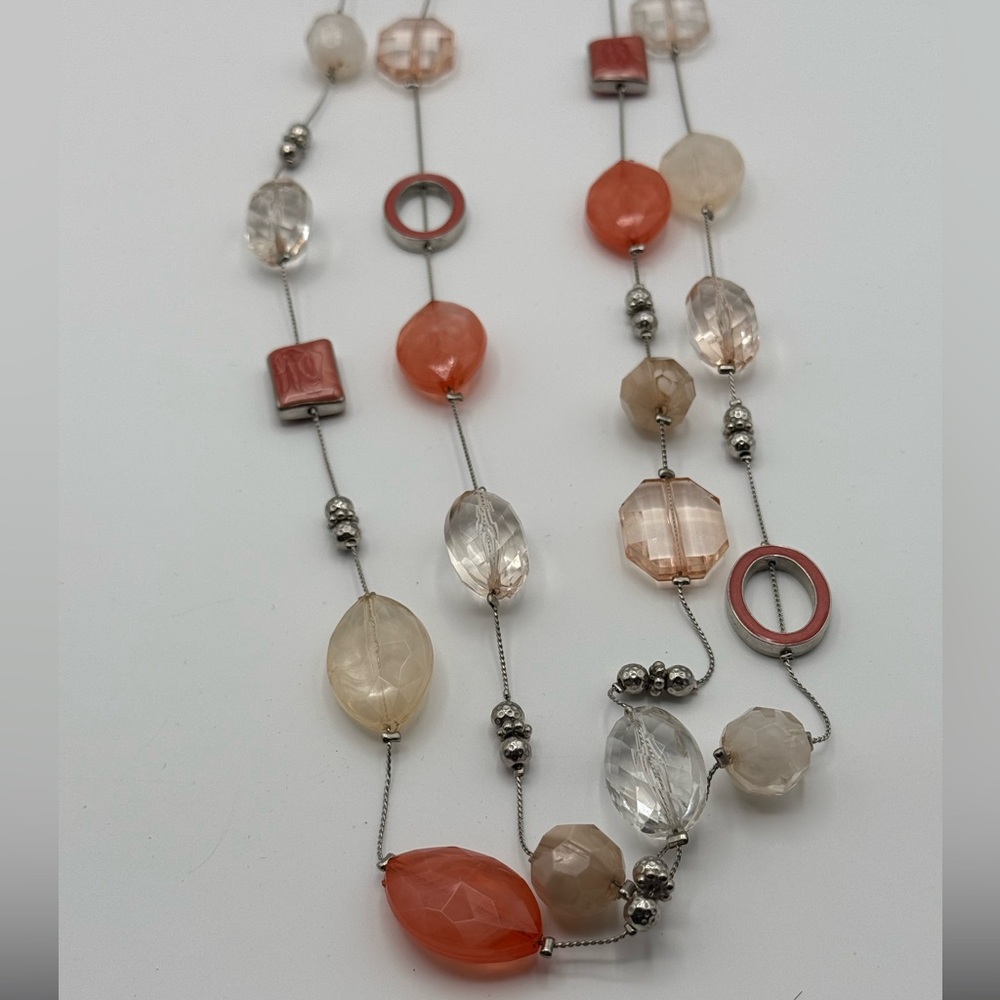 Vintage 90’S Signed NY Double‑Strand Beaded Necklace Mixed Shapes,Styles & Sizes - Picture 2 of 5